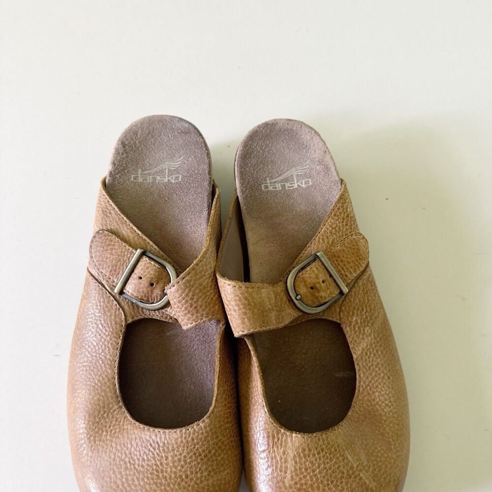 Dansko Martina Leather Mary Jane Mule Clogs Size EU 41 /US 10.5 Honey Distressed - Picture 4 of 10